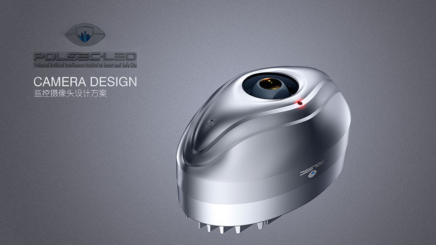 藍牙智能監控攝像頭外觀設計結構設計案例圖分析