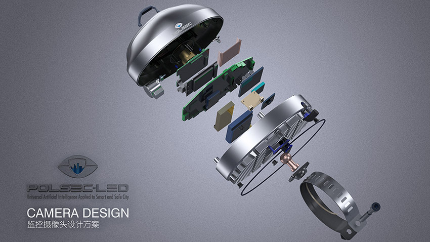 藍牙智能監控攝像頭外觀設計結構設計案例圖分析